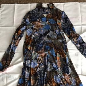 Long sleeve floral maternity dress
